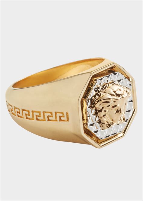 versace medusa ring octagonal head|versace medusa ring men.